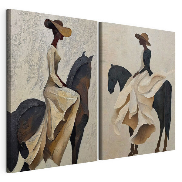 Impression sur toile modulaire Une femme à cheval