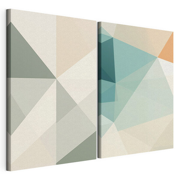 Impression sur toile modulaire Formes abstraites aux couleurs douces