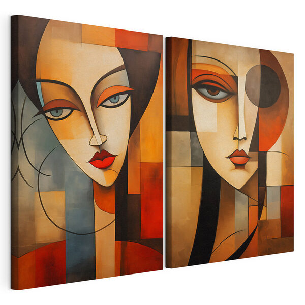 Collage de deux tableaux Impression sur toile modulaire Collage de deux tableaux