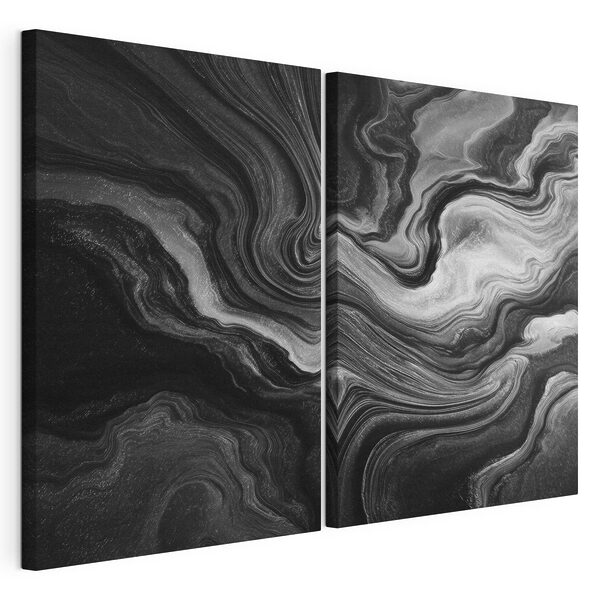 Tourbillons noirs et blancs Impression sur toile modulaire Tourbillons noirs et blancs