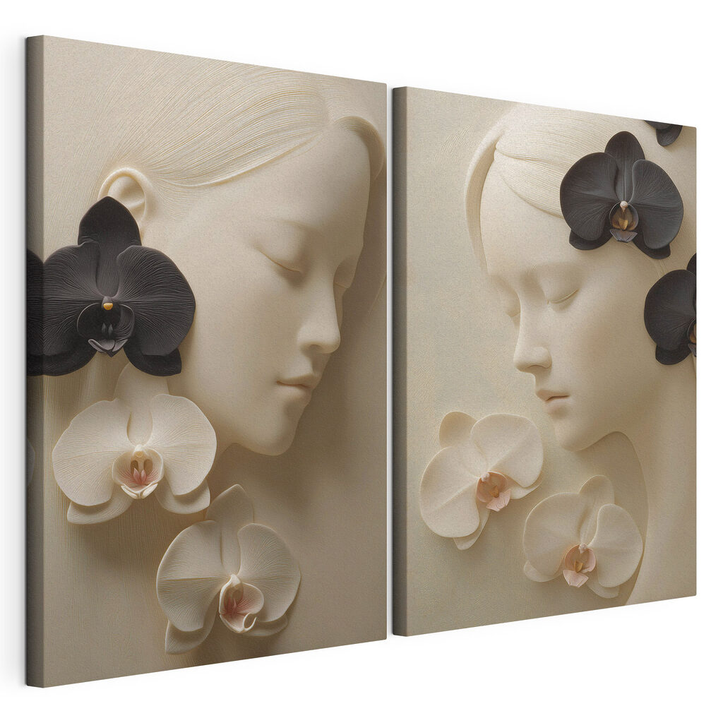 Collage of a woman's face with flowers Collage of a woman's face with flowers
