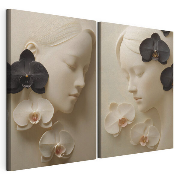Collage of a woman's face with flowers Collage of a woman's face with flowers