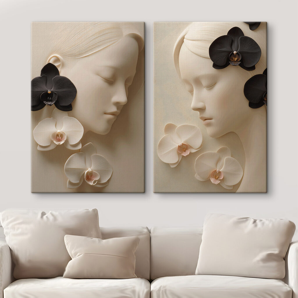 Collage of a woman's face with flowers Collage of a woman's face with flowers