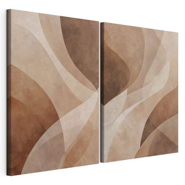 Courbes abstraites dans des tons chauds Impression sur toile modulaire Courbes abstraites dans des tons chauds
