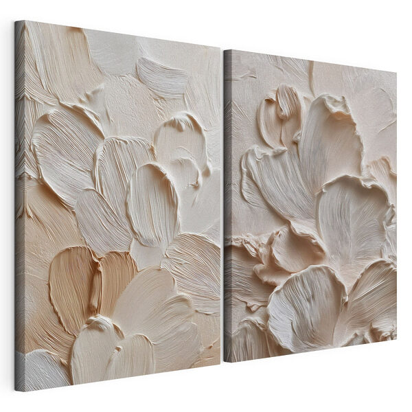 Motifs délicats évoquant des pétales, dans des tons pastel Impression sur toile modulaire Motifs délicats évoquant des pétales, dans des tons pastel
