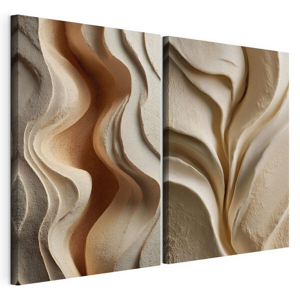 Des courbes douces et des tons chauds s'entremêlent Impression sur toile modulaire Des courbes douces et des tons chauds s'entremêlent