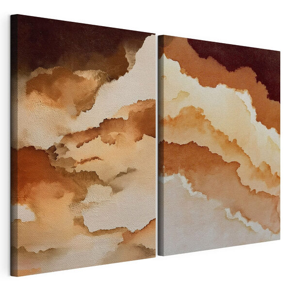 Impression sur toile modulaire Des teintes douces dans des motifs fluides et délicats