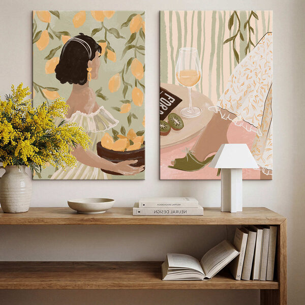 Woman holding a bowl of lemons Woman holding a bowl of lemons
