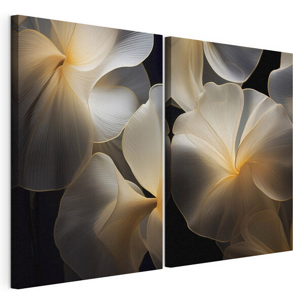 Motifs floraux délicats aux teintes douces Impression sur toile modulaire Motifs floraux délicats aux teintes douces