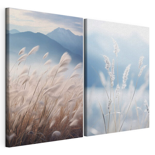 Impression sur toile modulaire Les murmures des prairies verdoyantes et des montagnes