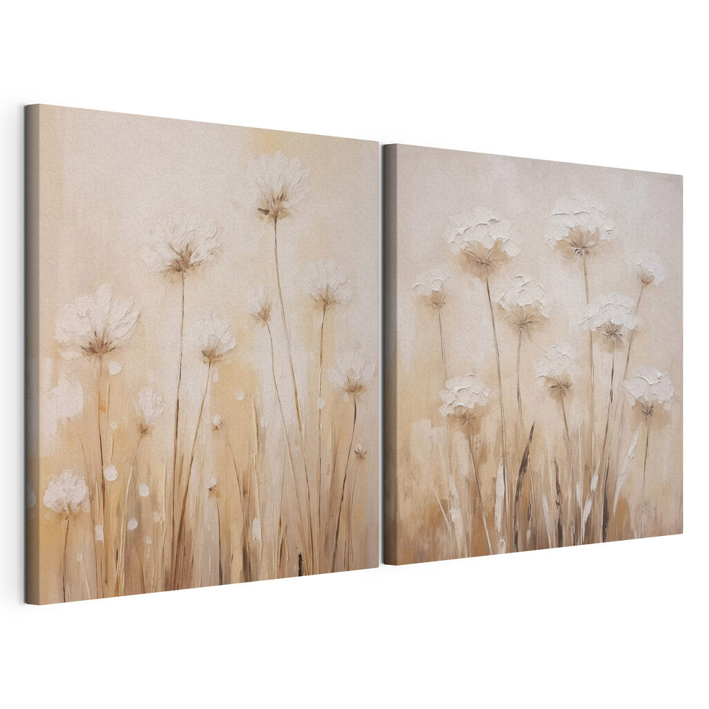 Painting of flowers on a beige background Painting of flowers on a beige background