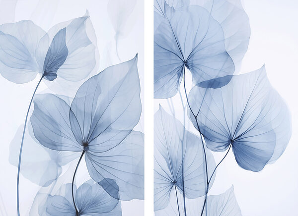Delicate blue leaves in soft hues Delicate blue leaves in soft hues