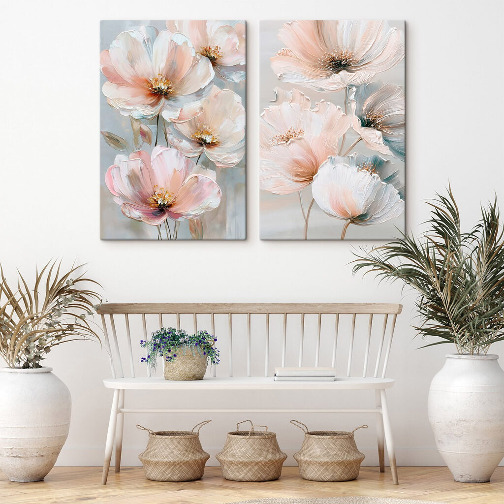 Delicate blooms in soft pastel hues Delicate blooms in soft pastel hues