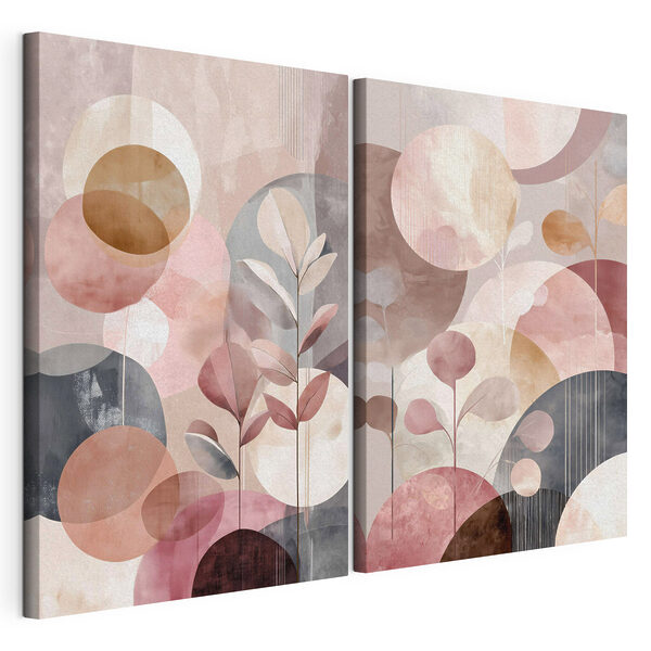Deux images d'une plante et d'une plante Impression sur toile modulaire Deux images d'une plante et d'une plante