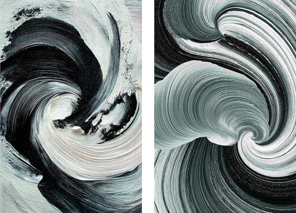 Dynamic swirls of monochrome colors Dynamic swirls of monochrome colors