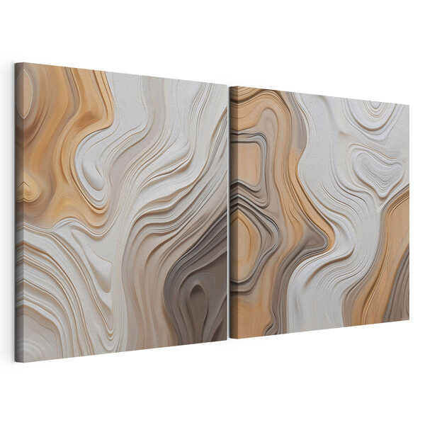 Motifs fluides aux tons chauds Impression sur toile modulaire Motifs fluides aux tons chauds