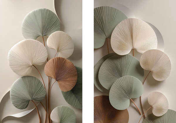 Elegant paper leaves in soft tones Elegant paper leaves in soft tones