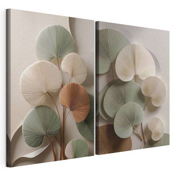 Élégantes feuilles en papier aux tons doux