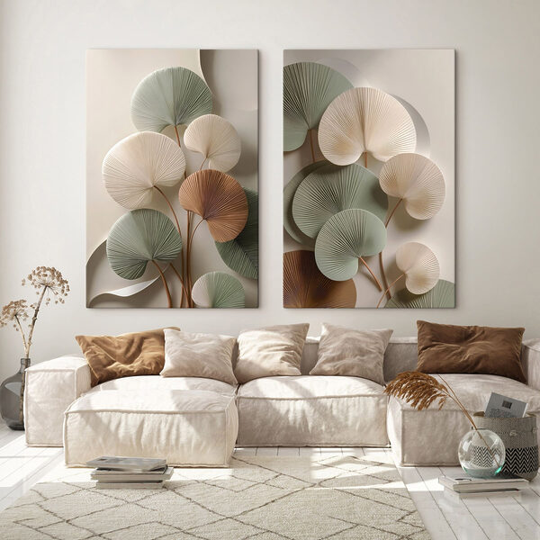 Elegant paper leaves in soft tones Elegant paper leaves in soft tones