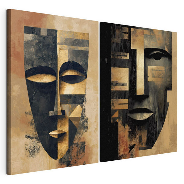 Impression sur toile modulaire Collage de deux masques (UGS : m30160) Impression sur toile modulaire Impression sur toile modulaire Collage de deux masques (UGS : m30160)