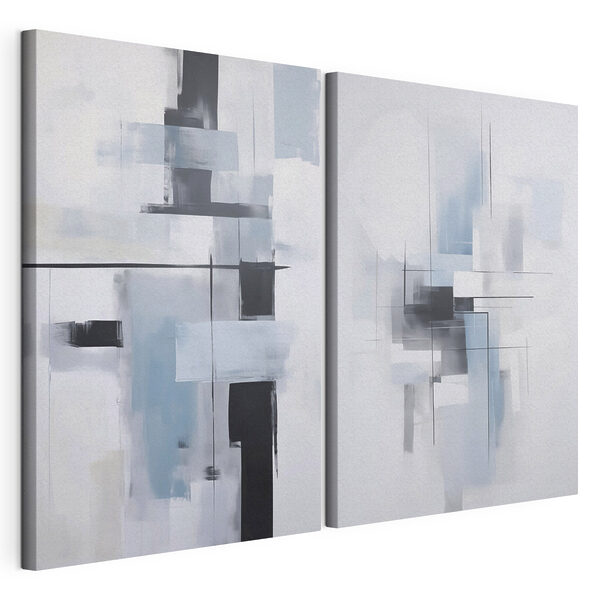 Impression sur toile modulaire Tableau d'art gris et noir