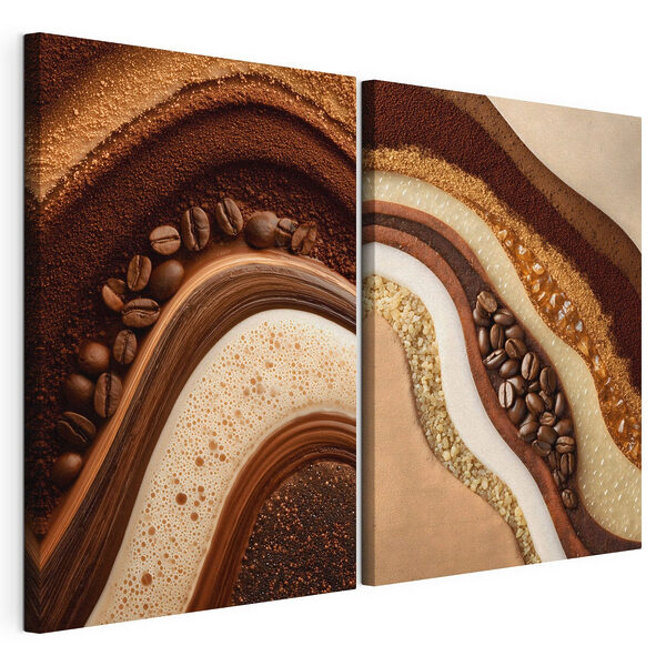 Impression sur toile modulaire Un délice au café et au caramel en couches