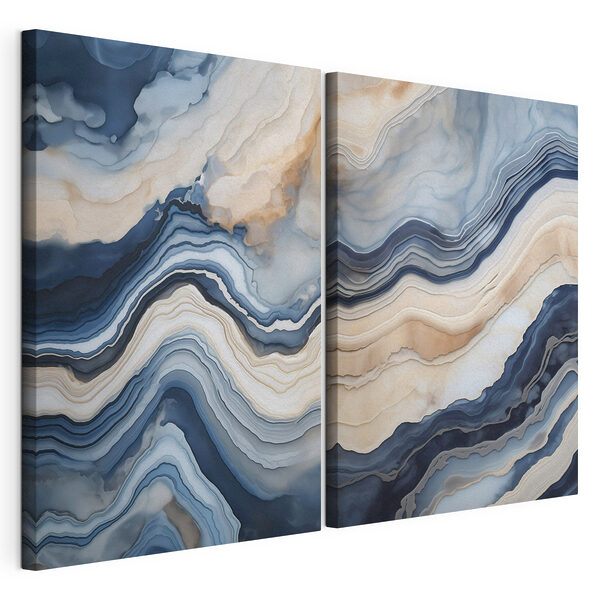 Des vagues ondulantes aux couleurs apaisantes Impression sur toile modulaire Des vagues ondulantes aux couleurs apaisantes