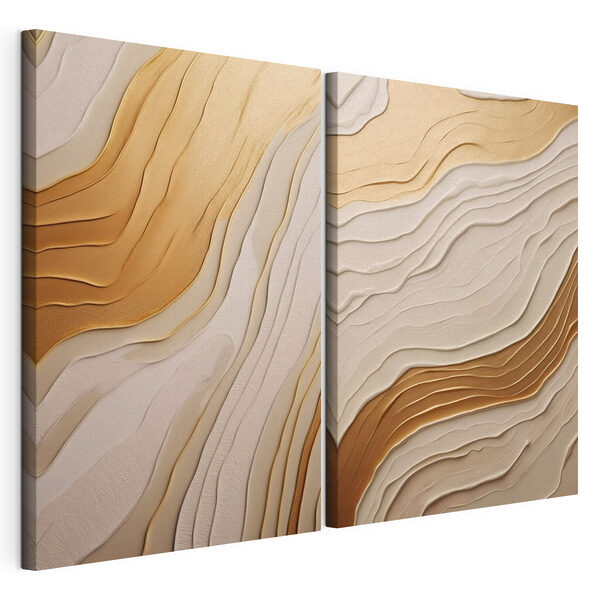 Impression sur toile modulaire Motifs fluides aux teintes douces