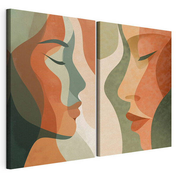 Impression sur toile modulaire Vue de profil du visage d'une femme
