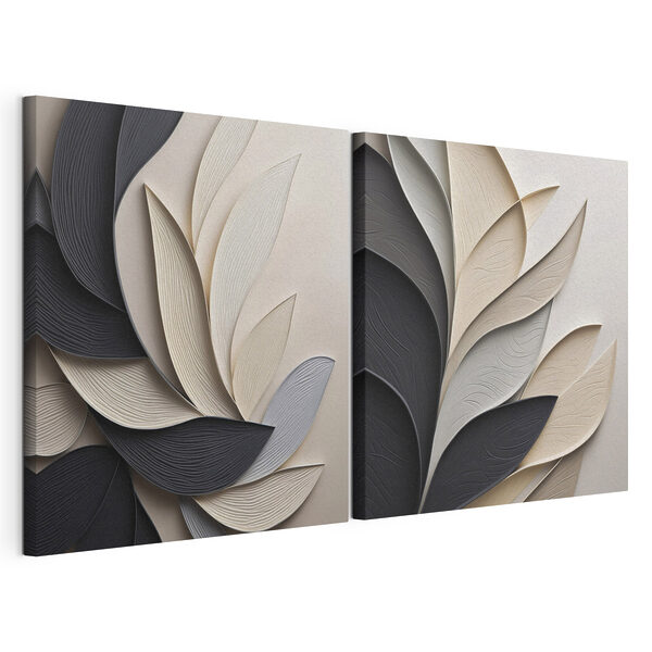 Impression sur toile modulaire Des superpositions élégantes aux formes fluides