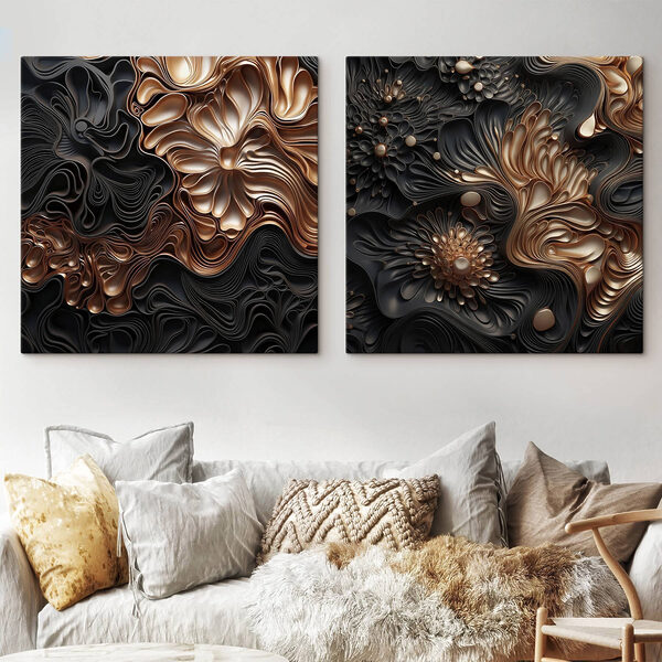 Abstract floral patterns in dark tones Abstract floral patterns in dark tones