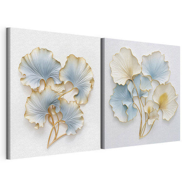 Impression sur toile modulaire Des feuilles délicates aux couleurs apaisantes (UGS : m30203) Impression sur toile modulaire Impression sur toile modulaire Des feuilles délicates aux couleurs apaisantes (UGS : m30203)
