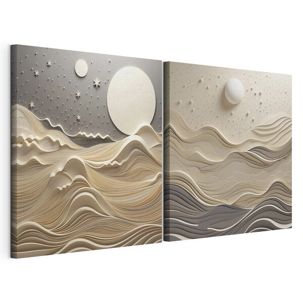 Deux images d'un paysage Impression sur toile modulaire Deux images d'un paysage
