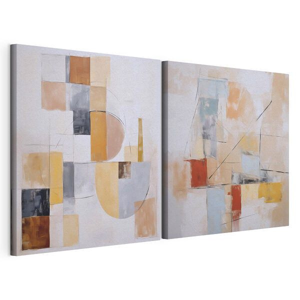 Impression sur toile modulaire Deux tableaux de couleurs différentes