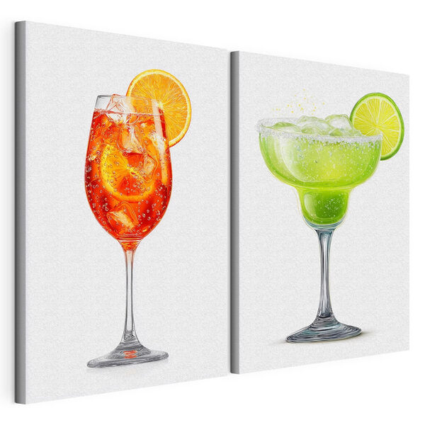 Des boissons rafraîchissantes pour une journée ensoleillée Impression sur toile modulaire Des boissons rafraîchissantes pour une journée ensoleillée