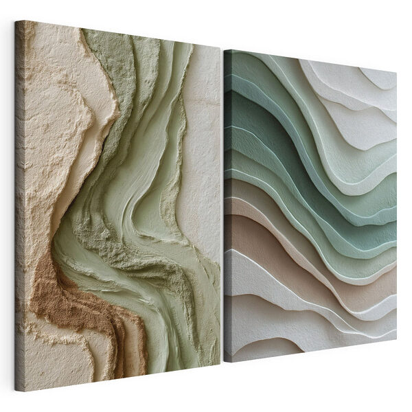 Des courbes naturelles dans des tons doux Impression sur toile modulaire Des courbes naturelles dans des tons doux