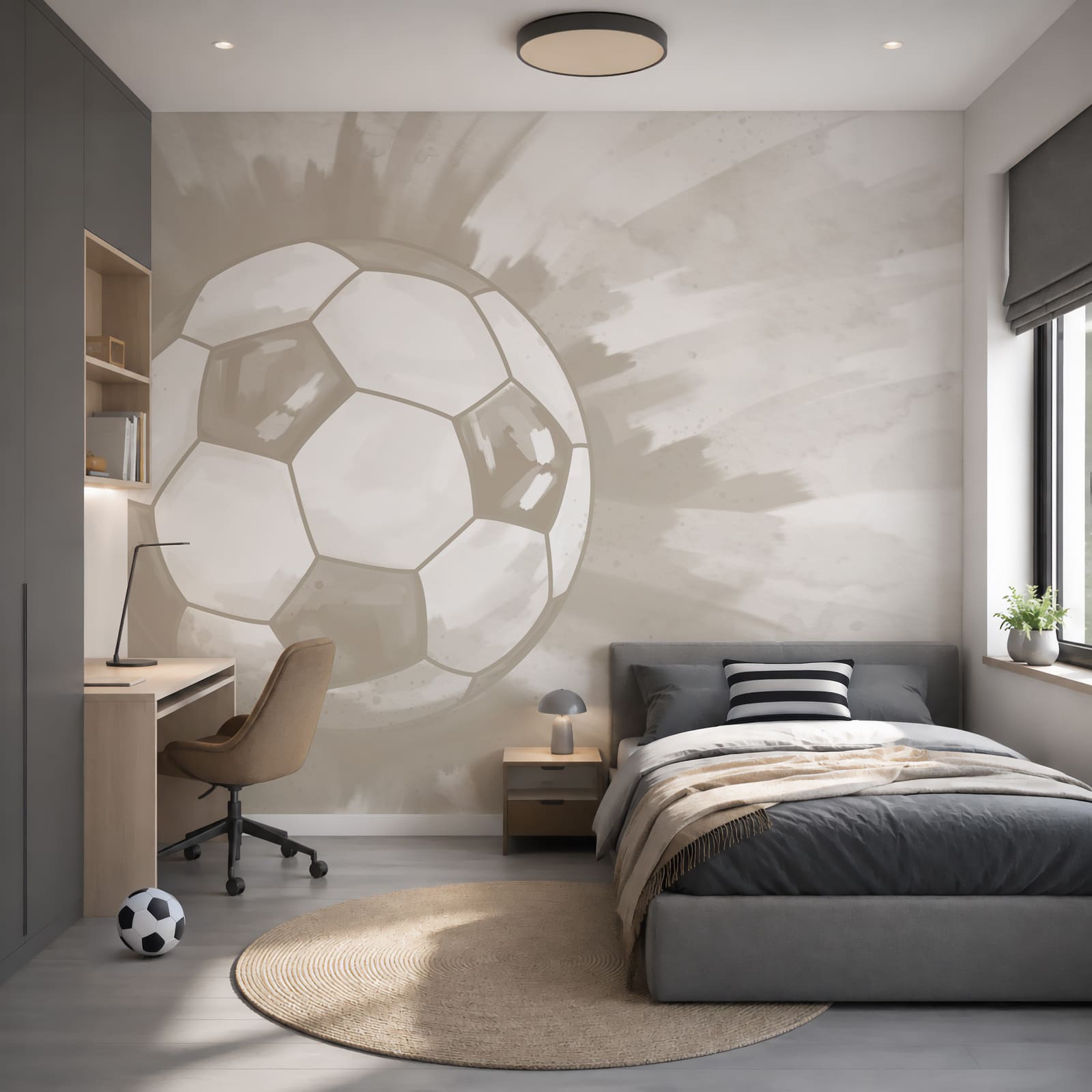 Ballon de football en l'air Ballon de football en l'air