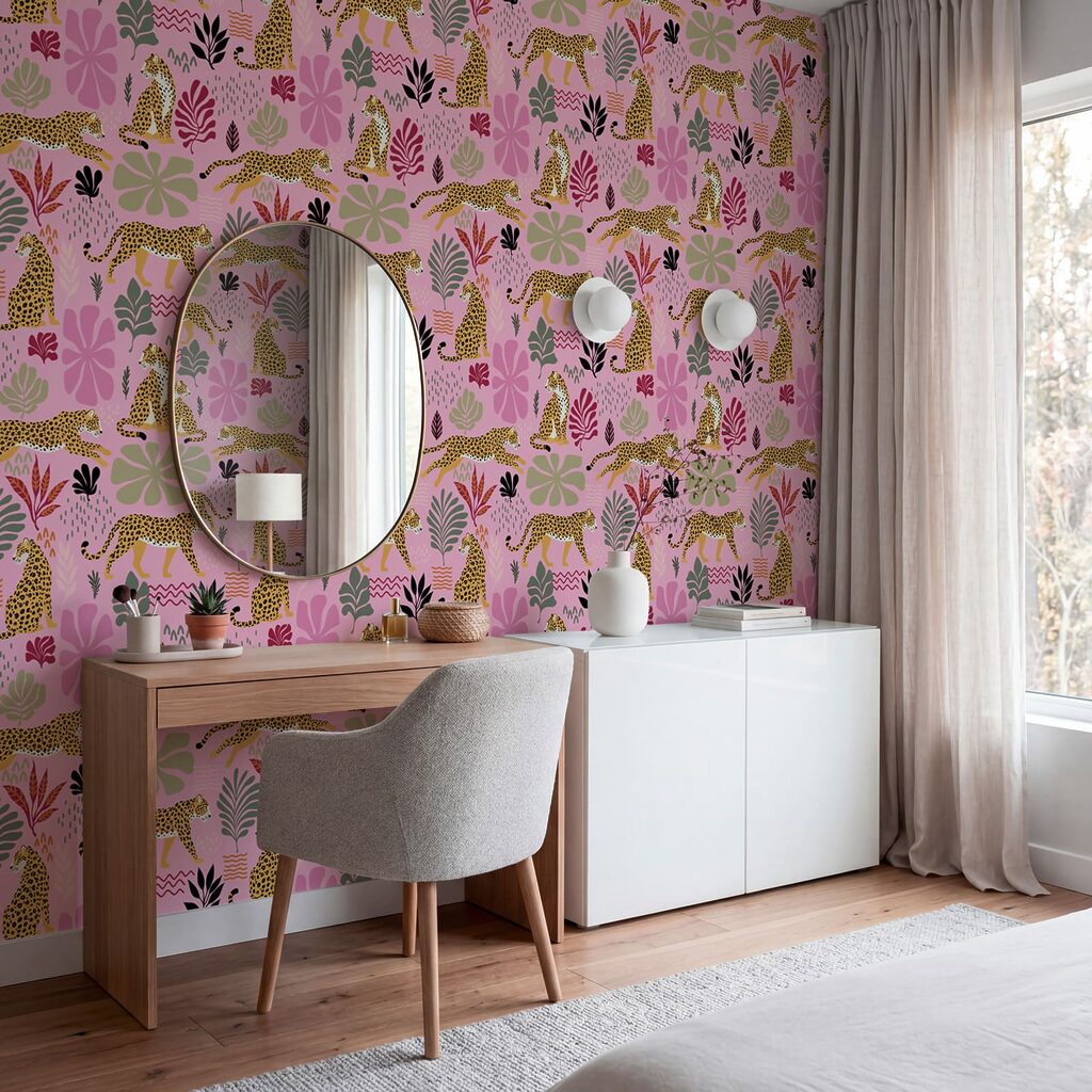 Motif de léopards et de fleurs Motif de léopards et de fleurs