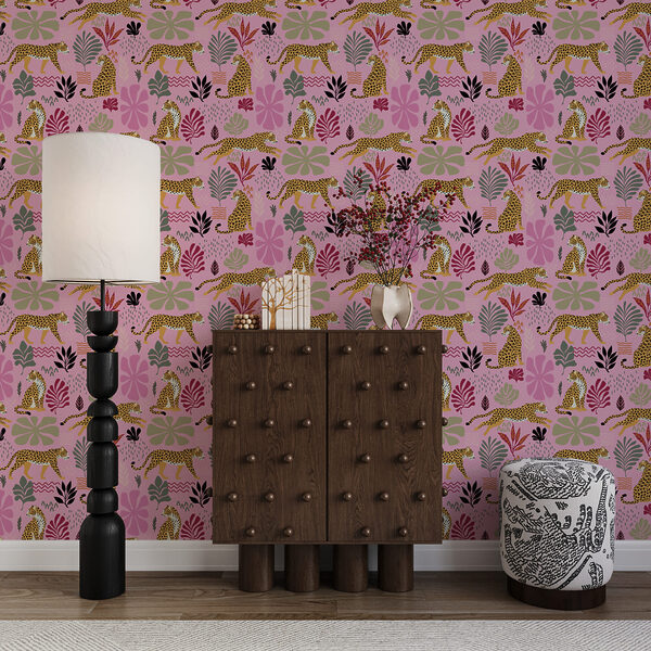 Motif de léopards et de fleurs Motif de léopards et de fleurs