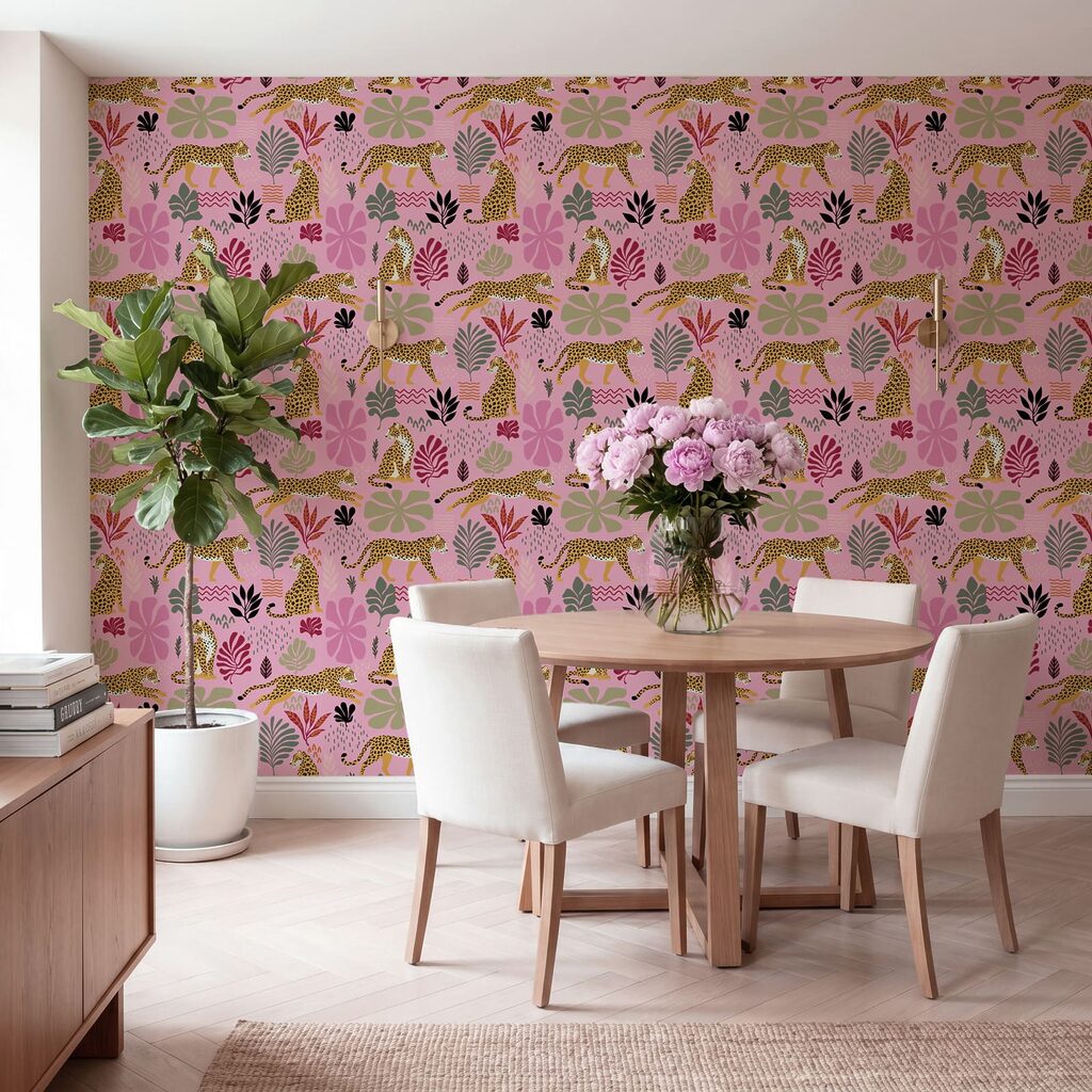 Motif de léopards et de fleurs Motif de léopards et de fleurs