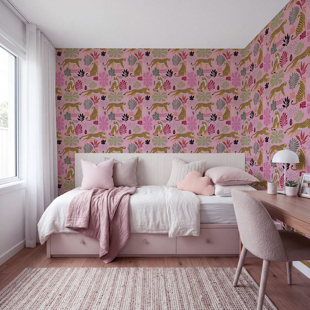 Motif de léopards et de fleurs Motif de léopards et de fleurs