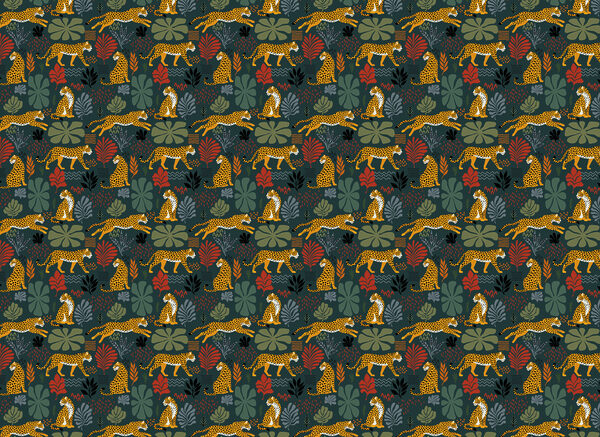 Pattern of cheetahs and plants