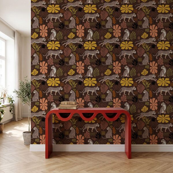 Motif de léopards et de fleurs Motif de léopards et de fleurs