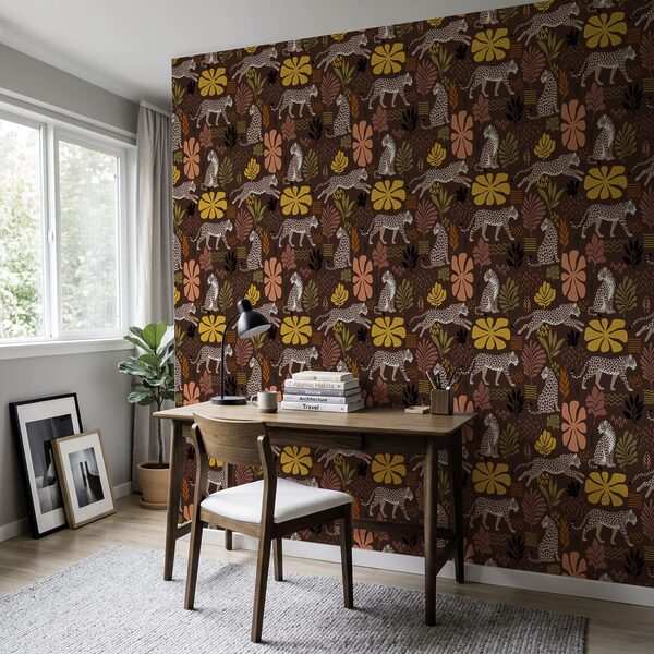 Motif de léopards et de fleurs Motif de léopards et de fleurs