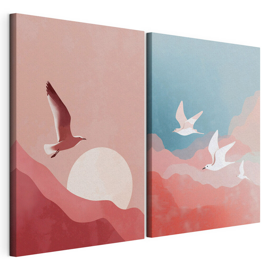 Two birds flying in the sky Two birds flying in the sky