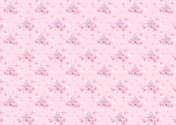 Pink background with pink clouds and butterflies Pink background with pink clouds and butterflies