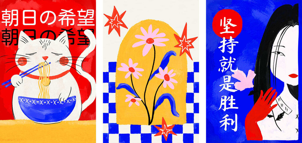 Group of paintings with flowers Group of paintings with flowers