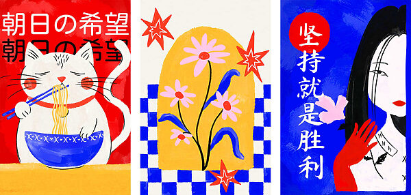 Group of paintings with flowers Group of paintings with flowers