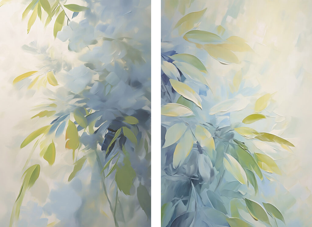 Breezy hues of calming green leaves Breezy hues of calming green leaves