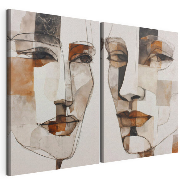 Collage représentant le visage d'une femme Impression sur toile modulaire Collage représentant le visage d'une femme